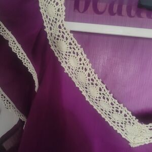 Purple Top with Lace Trim